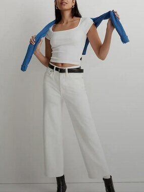 Madewell Perfect Vintage White Leg Jean - 28 T